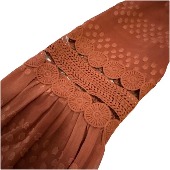 SIONI MILANO PLUS SIZE M RUSSET ORANGE SWEATER LACE SLEEVES FALL AUTUMN PUMPKIN - Picture 3 of 11